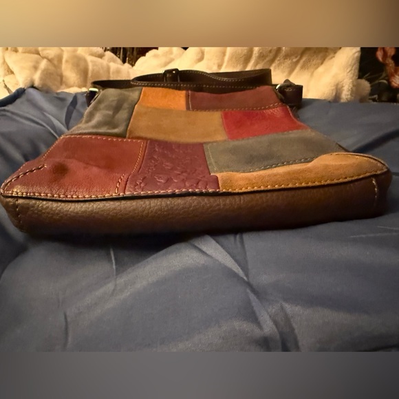 Vintage Fossil Multicolor Patchwork  Leather Crossbody Bag - Picture 7 of 14